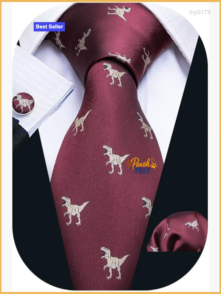 Men's Silk Tie Set With Handkerchief And Cufflinks For Formal Occasions